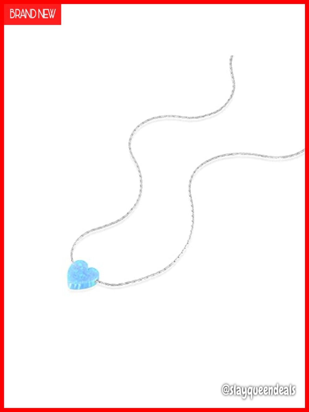 Opal Heart Choker Necklace Sterling Silver 925 Short Dainty Pendant Women